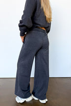 The Edge Mode Raw Edge Detail Burnout Sweatshirt and Wide Leg Pants - Madison and Mallory