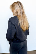 The Edge Mode Raw Edge Detail Burnout Sweatshirt and Wide Leg Pants - Madison and Mallory