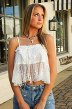The Ethereal Air Flowy Lace Tank Top - Madison and Mallory