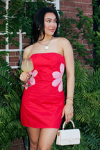 The Flora Luxe Appliqué Tube Dress - Madison and Mallory