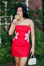 The Flora Luxe Appliqué Tube Dress - Madison and Mallory