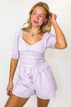 The Goddess Edit Bamboo Textured Woven Flowy Shorts - Madison and Mallory