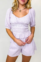 The Goddess Edit Bamboo Textured Woven Flowy Shorts - Madison and Mallory
