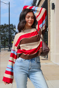 Red / S The Harlow Stripe Sweater - Madison and Mallory