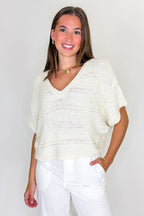 Off White / S In the Haze Blend Melange Relaxed Top - Madison and Mallory