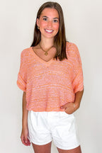Sun Blush / S In the Haze Blend Melange Relaxed Top - Madison and Mallory