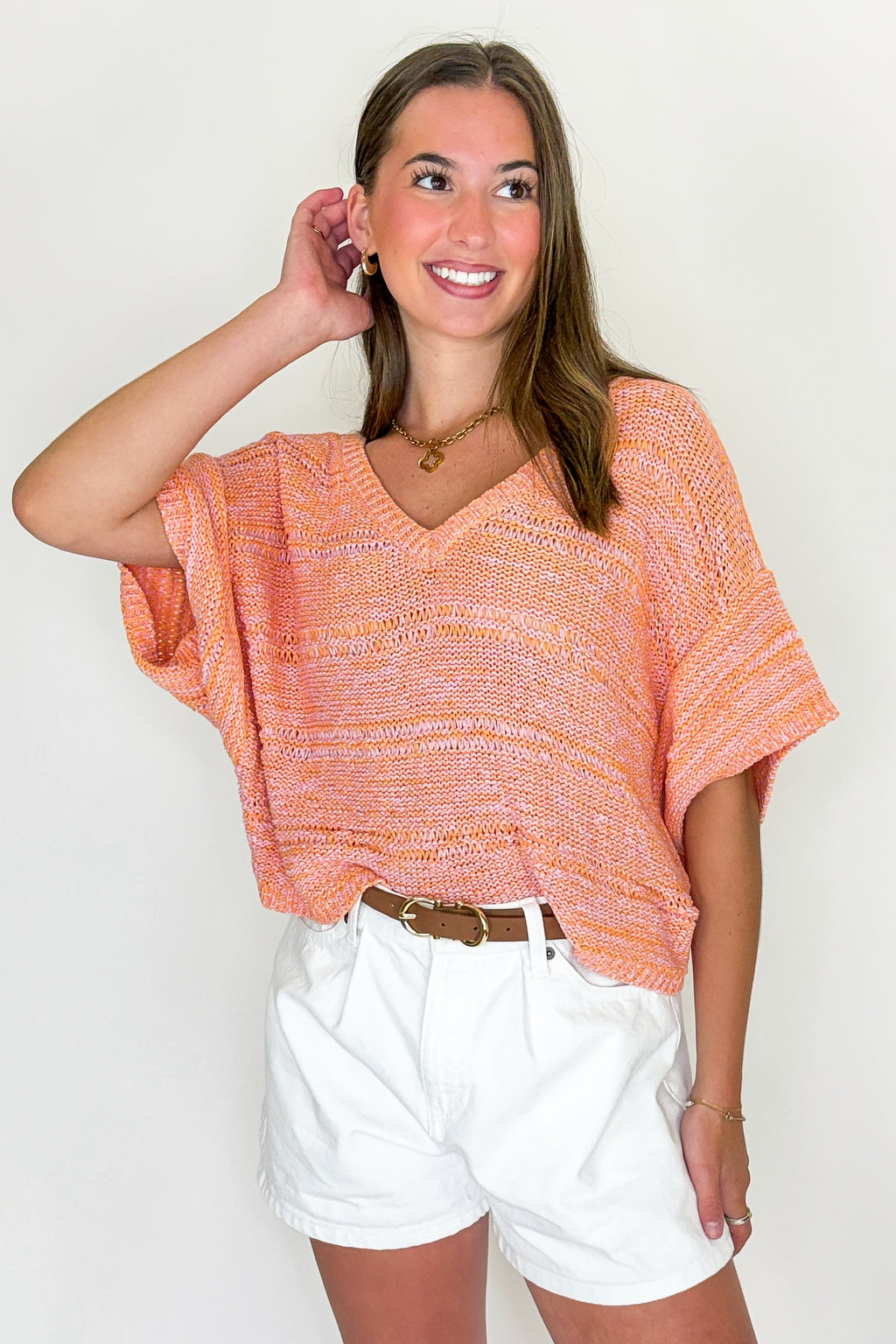 In the Haze Blend Melange Relaxed Top - Madison and Mallory