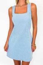 The Line Up Denim Mini Dress - Madison and Mallory