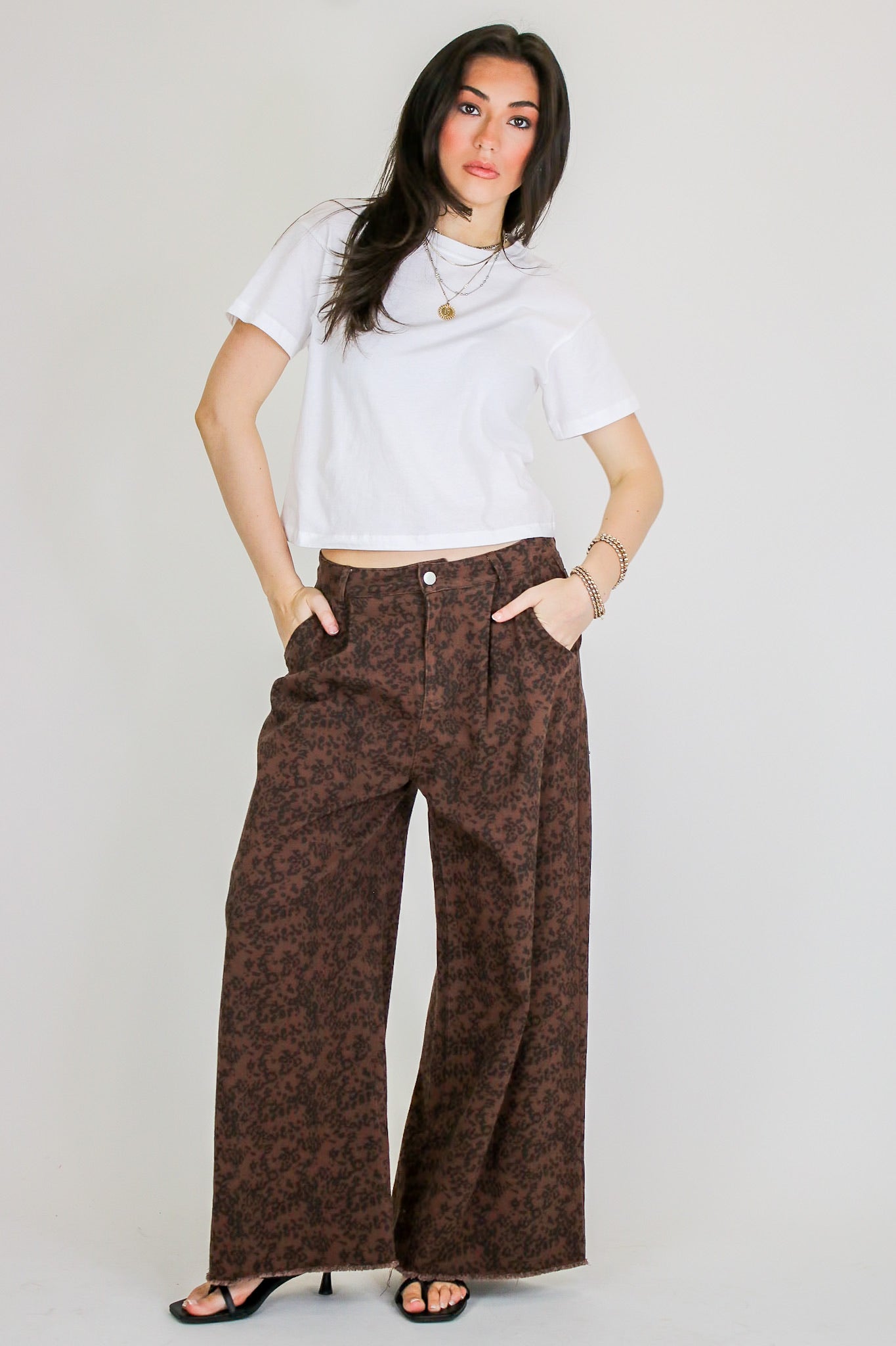 The Luxe Prowl Animal Print Pleated Pants