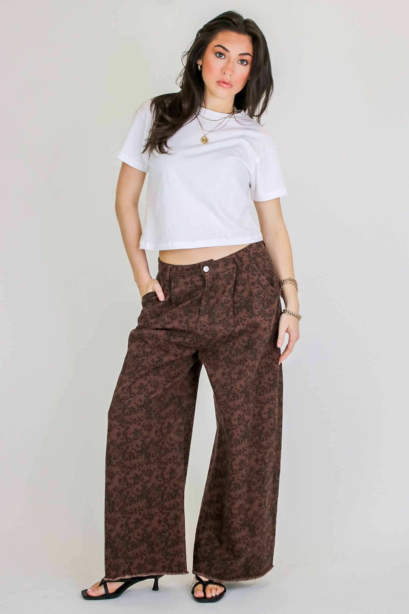 The Luxe Prowl Animal Print Pleated Pants
