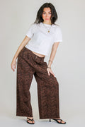 S / Brown The Luxe Prowl Animal Print Pleated Pants - Madison and Mallory