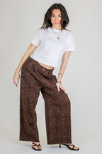 S / Brown The Luxe Prowl Animal Print Pleated Pants - Madison and Mallory