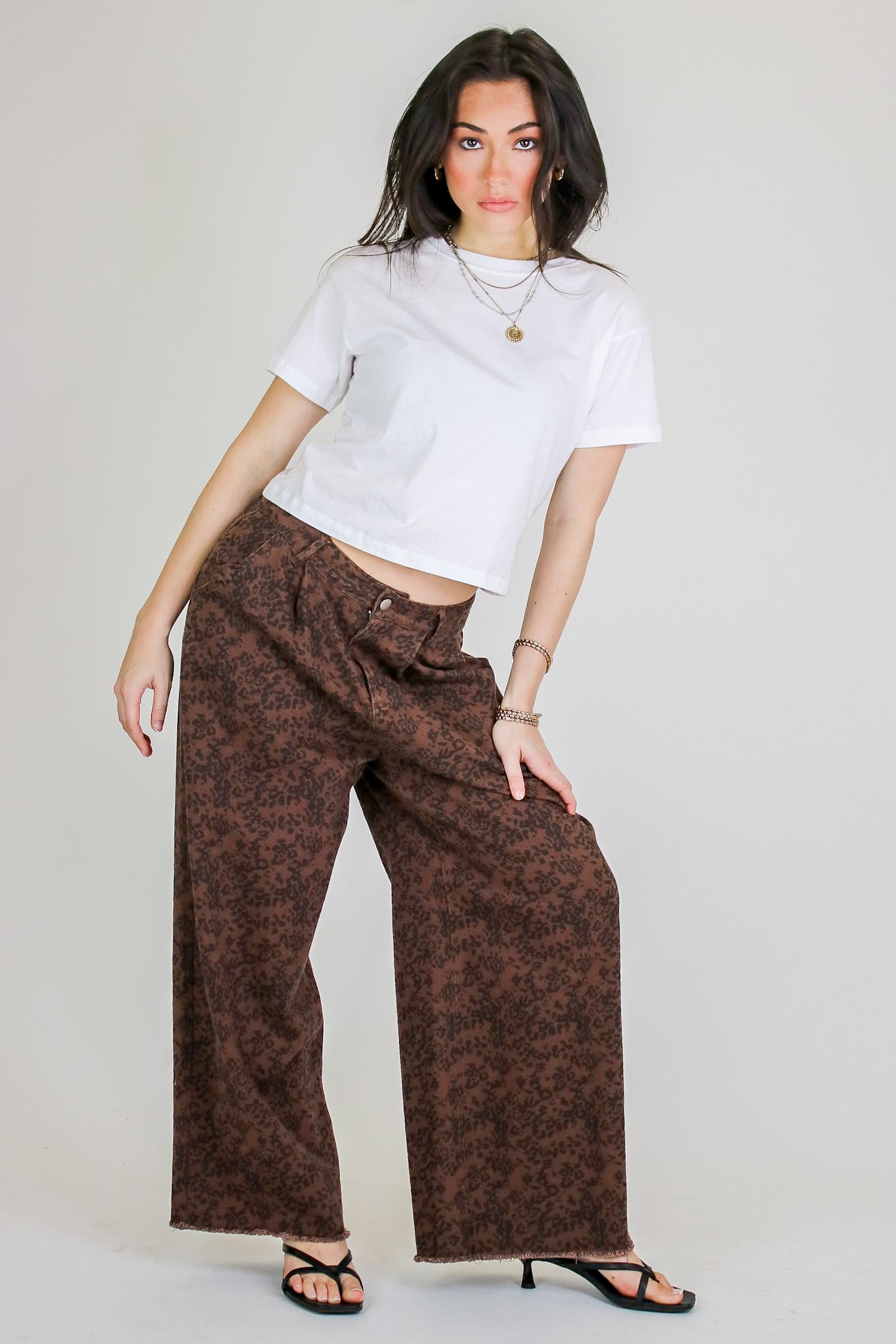 The Luxe Prowl Animal Print Pleated Pants