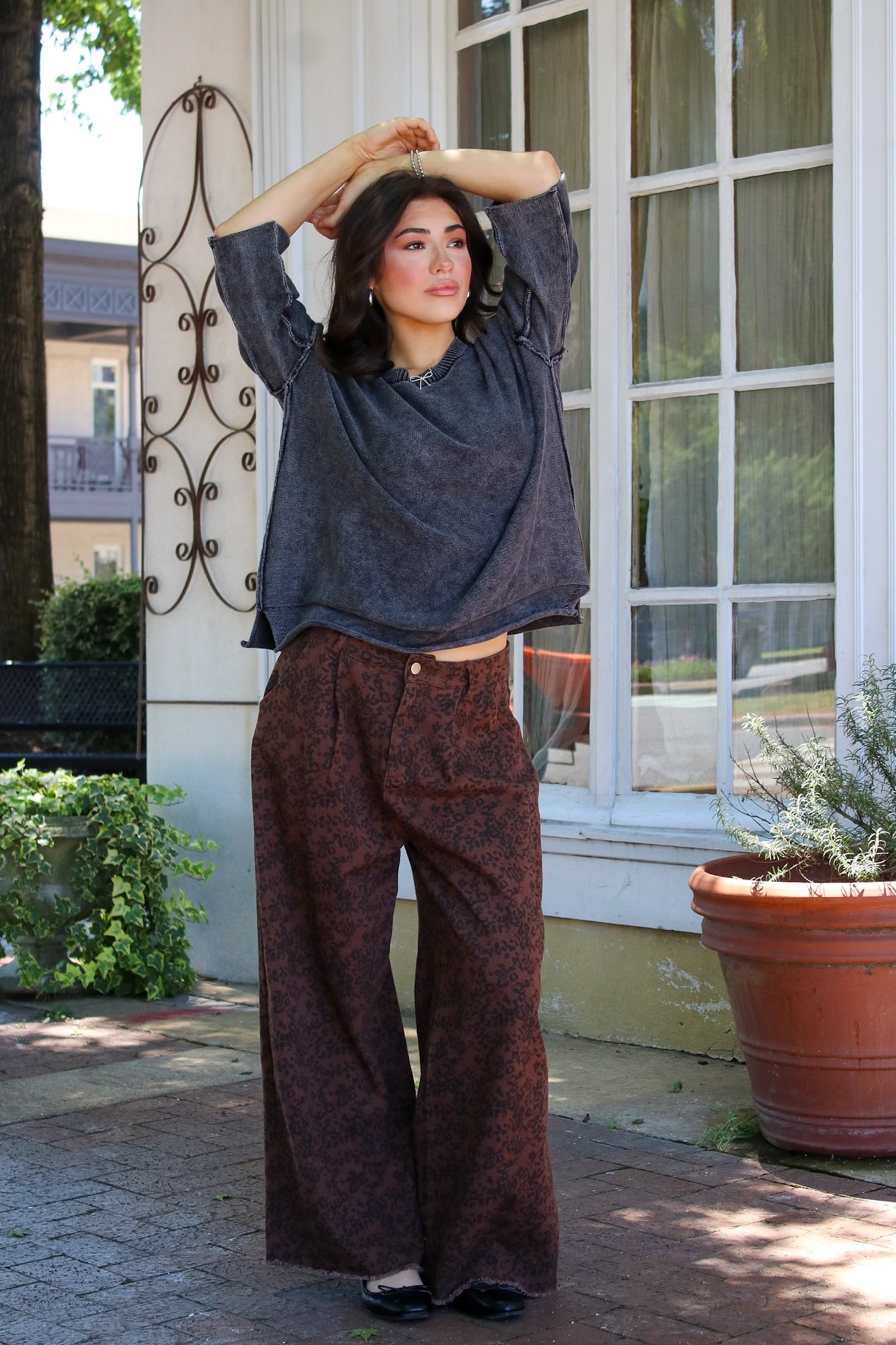 The Luxe Prowl Animal Print Pleated Pants