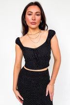 The Modern Dot Midi Skirt and Ruched Top - Madison and Mallory