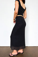 The Modern Dot Midi Skirt and Ruched Top - Madison and Mallory