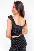 The Modern Dot Midi Skirt and Ruched Top - Madison and Mallory