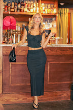 The Modern Dot Midi Skirt and Ruched Top - Madison and Mallory