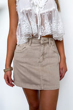The Modern High Rise Lurex Denim Skort - Madison and Mallory