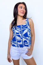 The Mosaic Geo Square Neck Tank Top - Madison and Mallory