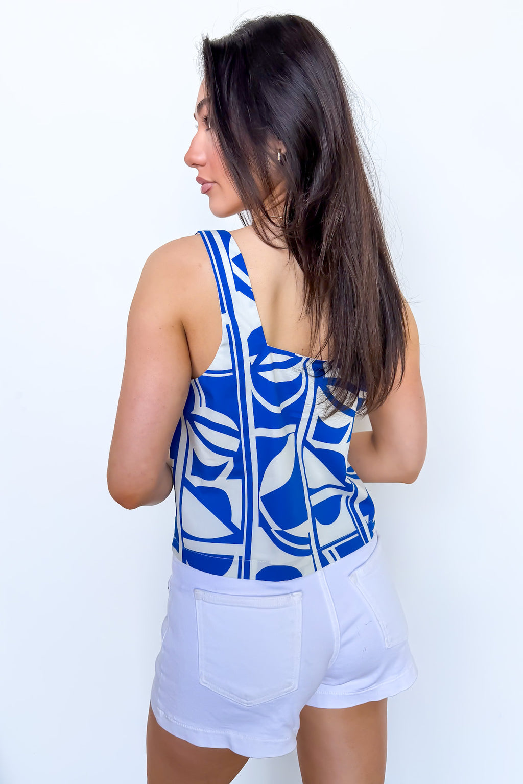 The Mosaic Geo Square Neck Tank Top - Madison and Mallory