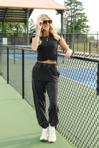 The Off Duty Wrap-Front Top And Jogger Set