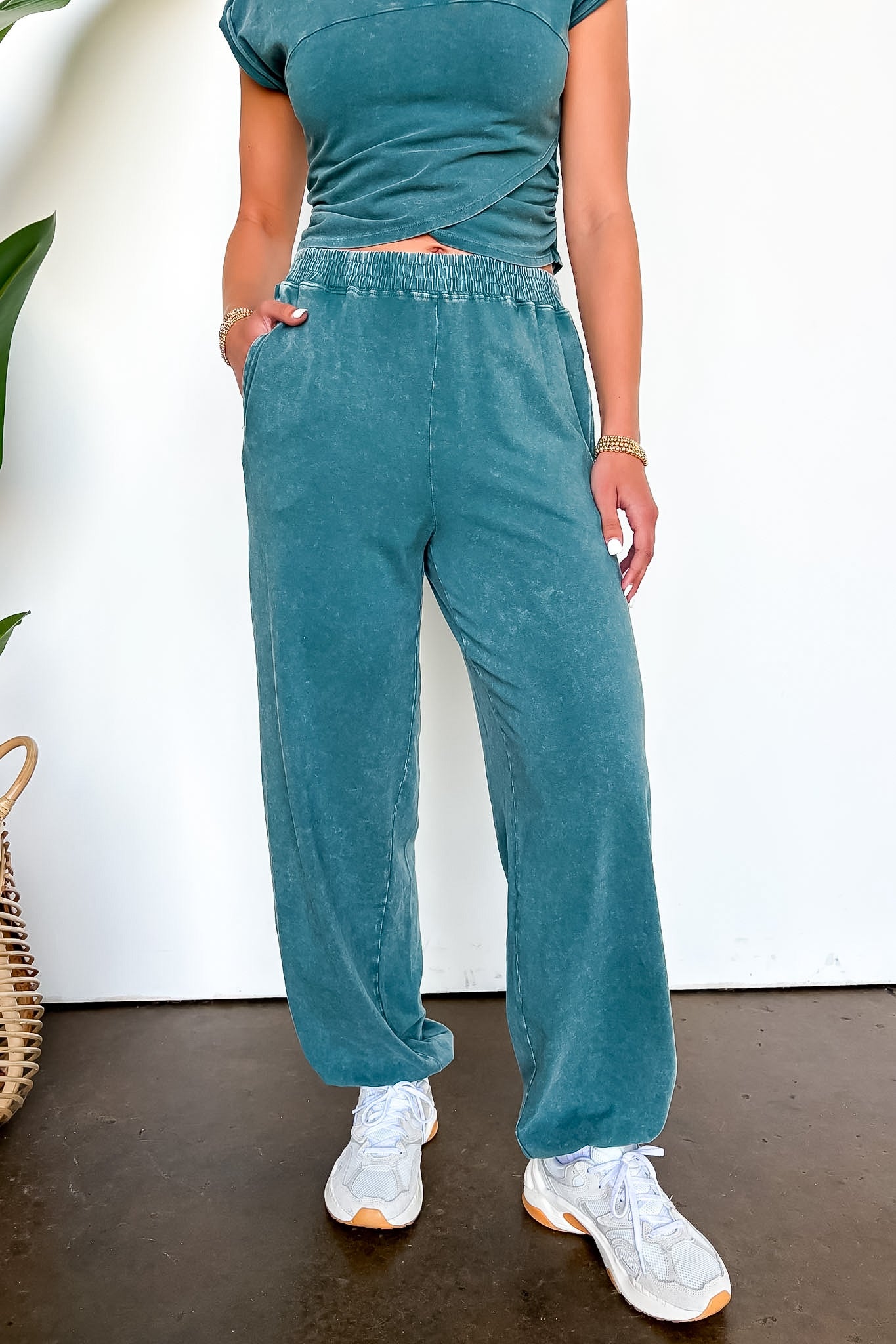 The Off Duty Wrap-Front Top And Jogger Set - Madison and Mallory