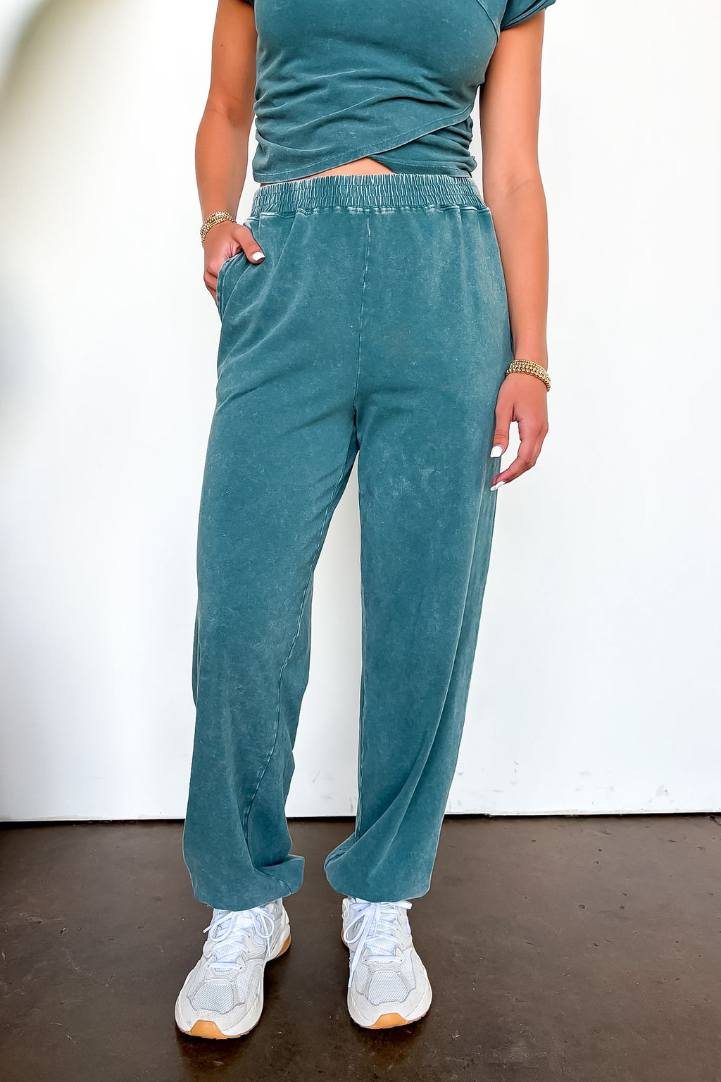 The Off Duty Wrap-Front Top And Jogger Set - Madison and Mallory