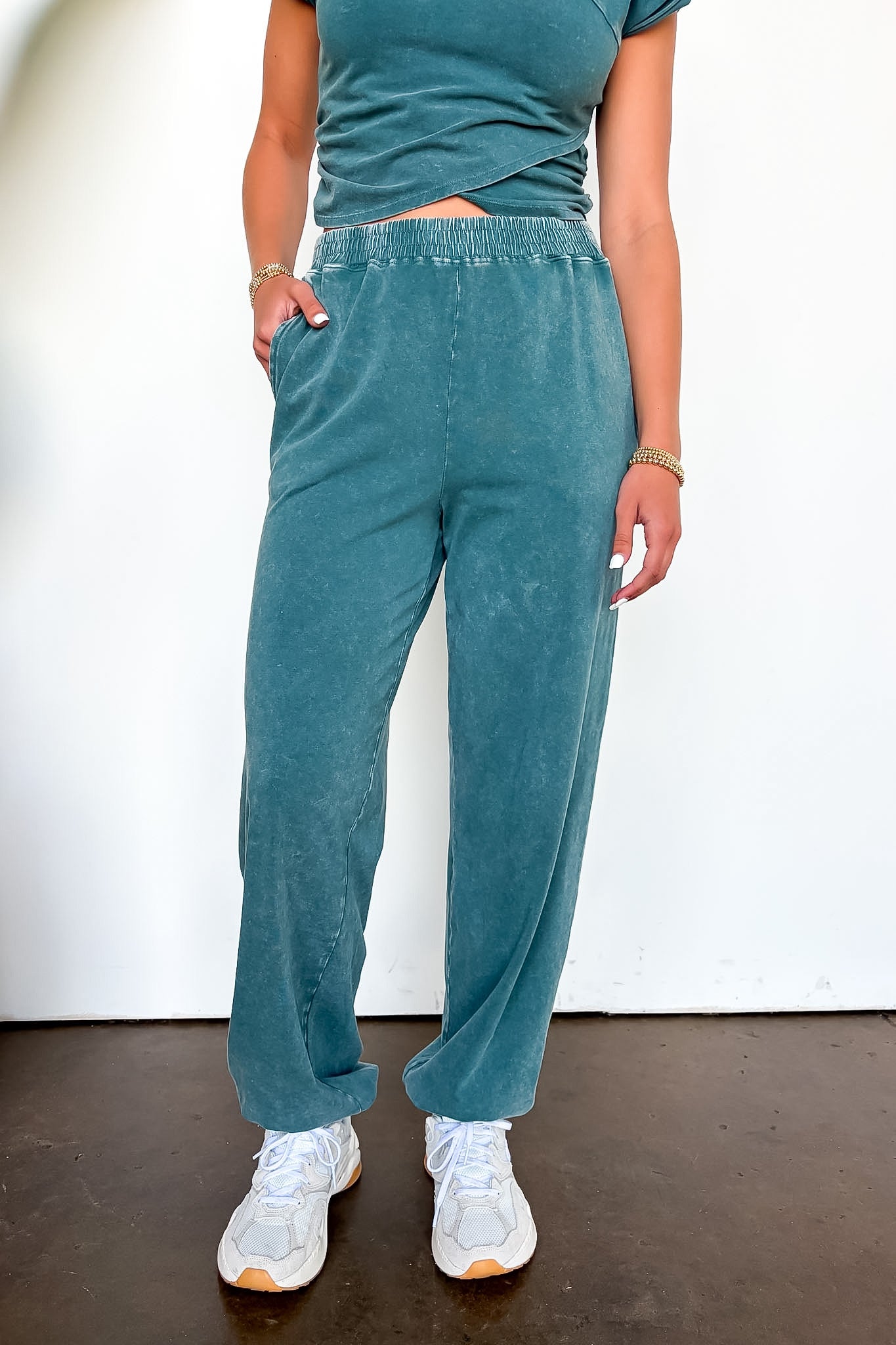 The Off Duty Wrap-Front Top And Jogger Set - Madison and Mallory