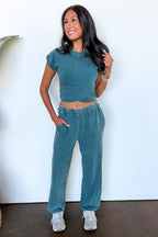 The Off Duty Wrap-Front Top And Jogger Set - Madison and Mallory