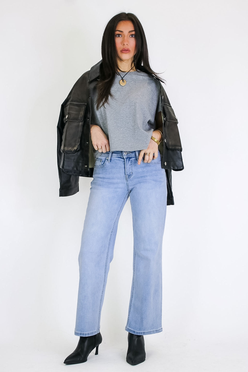 The Open Hour Wide Leg Ankle Jeans - Madison and Mallory