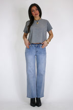 The Open Hour Wide Leg Ankle Jeans - Madison and Mallory