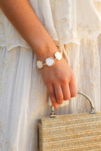 Gold The Pearlescent Link Toggle Bracelet - Madison and Mallory