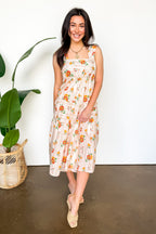 The Petal Tier Floral Print Smocked Midi Dress - Madison and Mallory