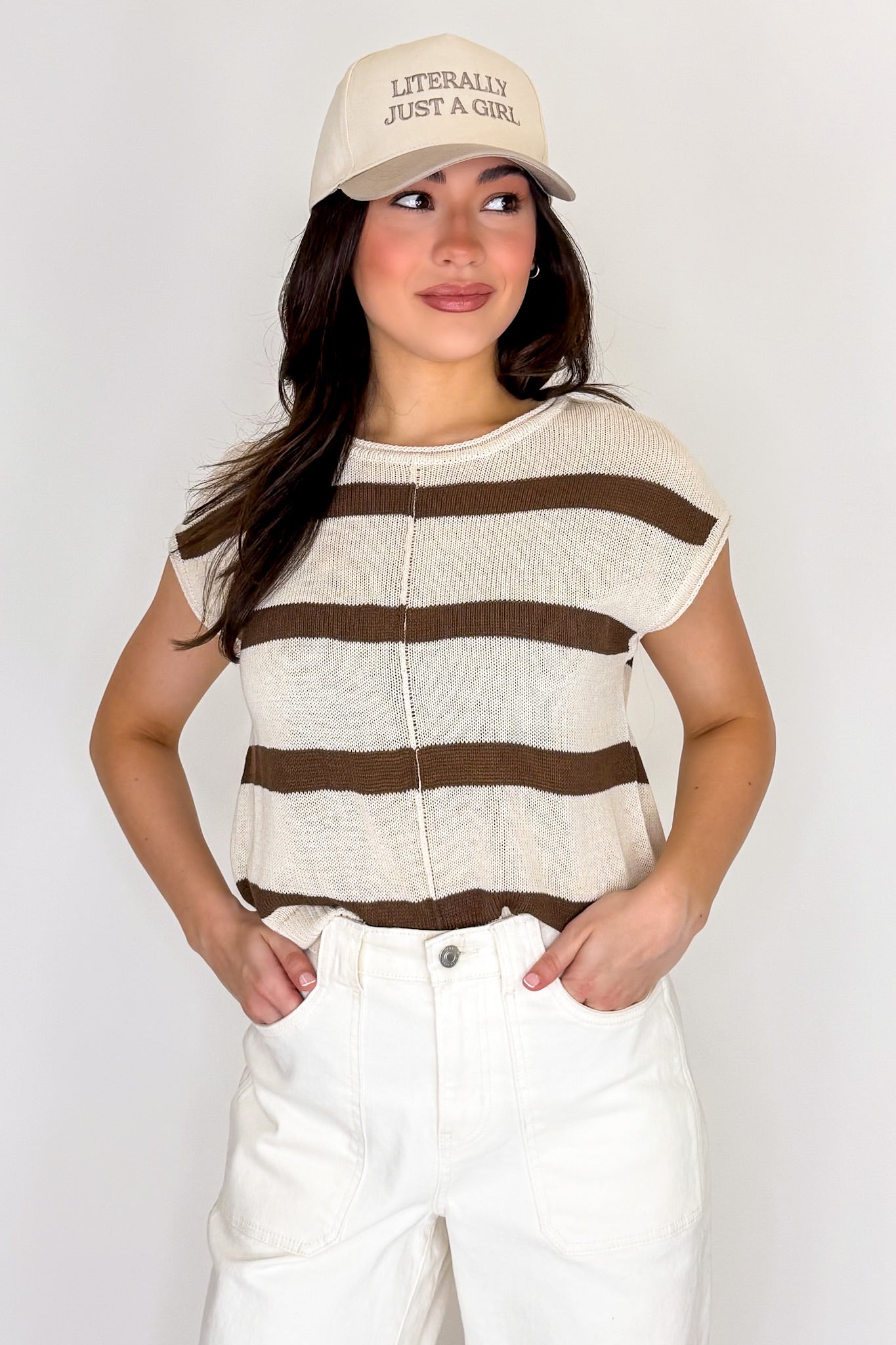 The Polished Seam Striped Knit Top