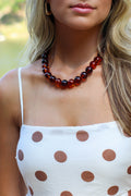 Tortoise The Round About Tortoise Beaded Necklace - Madison and Mallory