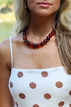 Tortoise The Round About Tortoise Beaded Necklace - Madison and Mallory