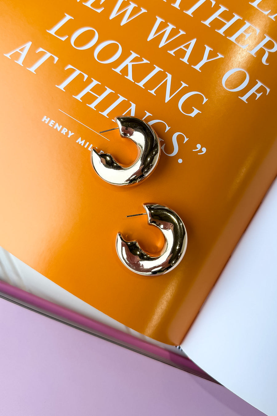 The Statement Curve Dome Crescent Hoop Earrings - Madison and Mallory