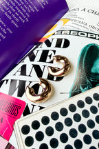 The Statement Curve Dome Crescent Hoop Earrings - Madison and Mallory