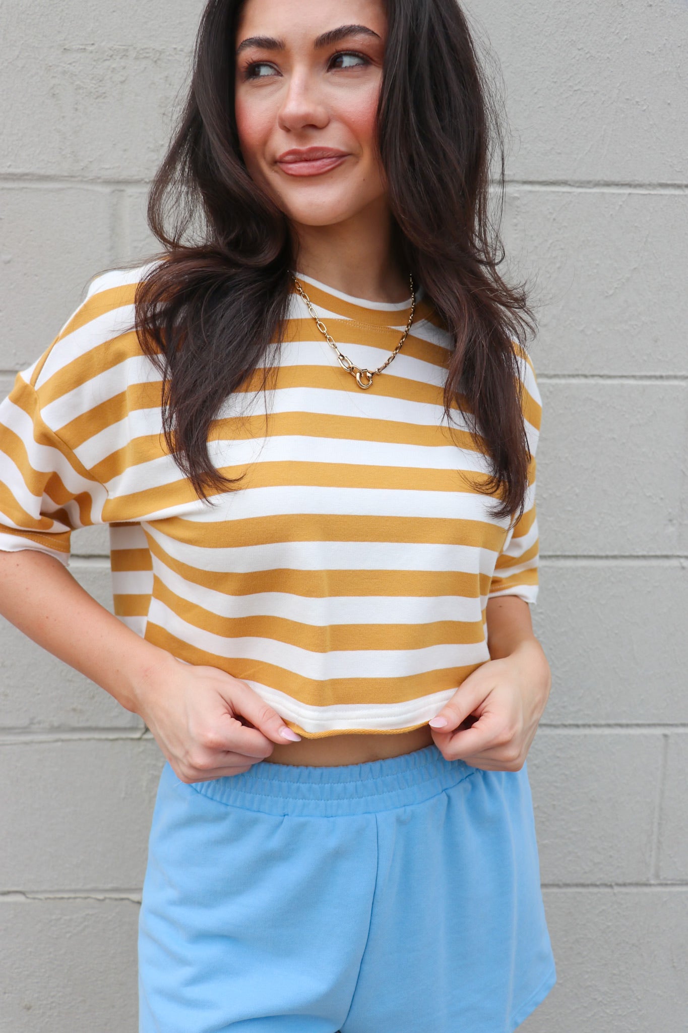 The Stripe Essential Short Sleeve Top · Madison + Mallory