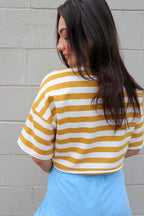 The Stripe Essential Short Sleeve Crop Top - Madison and Mallory