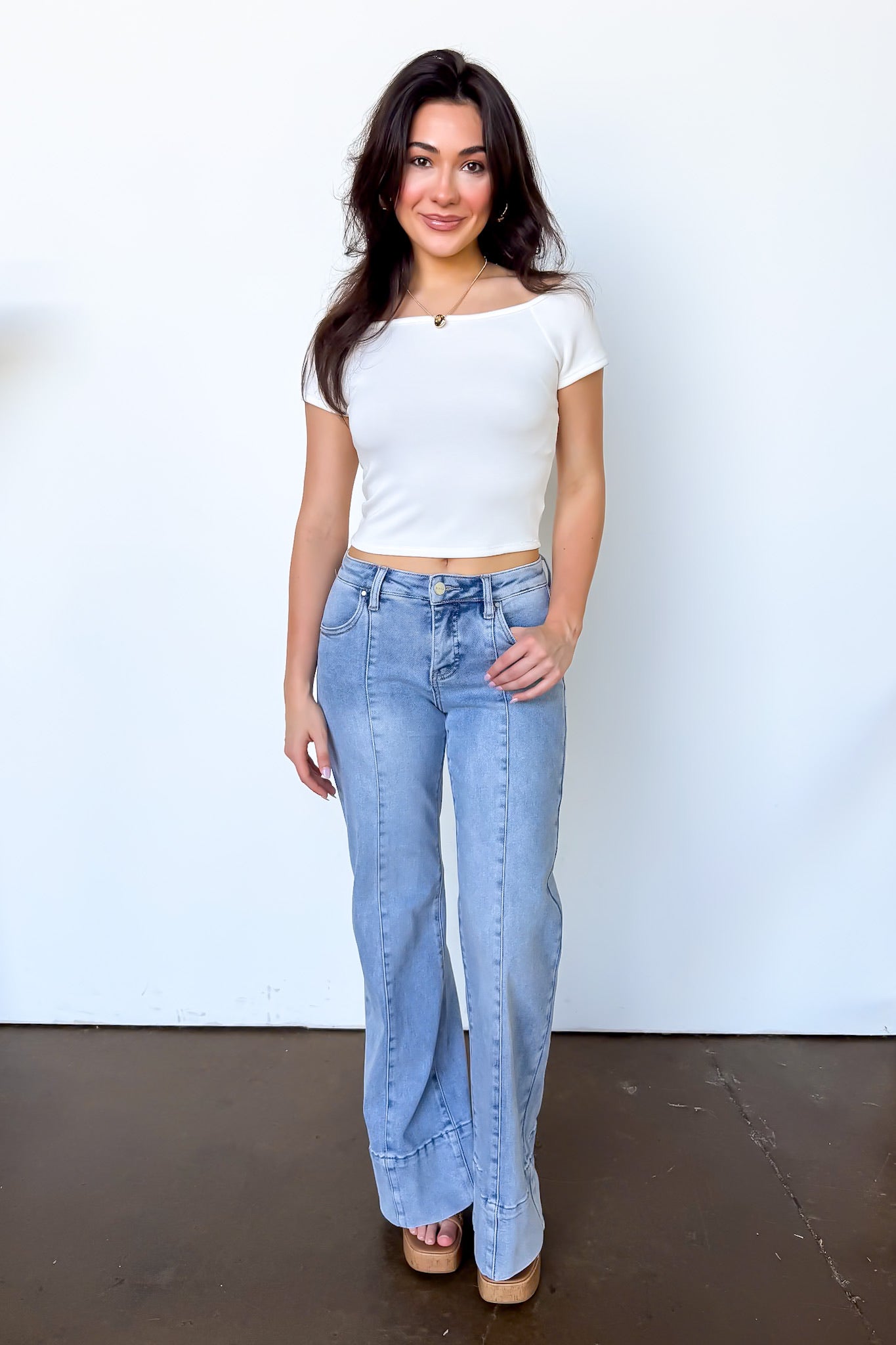 The Tailored Flare Tummy Control Mid Rise Jeans