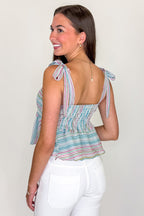 The Tie Line Peplum Chiffon Blouse - Madison and Mallory