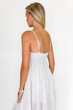 The Tiered Lines Shirred Maxi Dress - Madison and Mallory