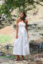 The Tiered Lines Shirred Maxi Dress - Madison and Mallory