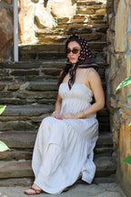 The Tiered Lines Shirred Maxi Dress - Madison and Mallory