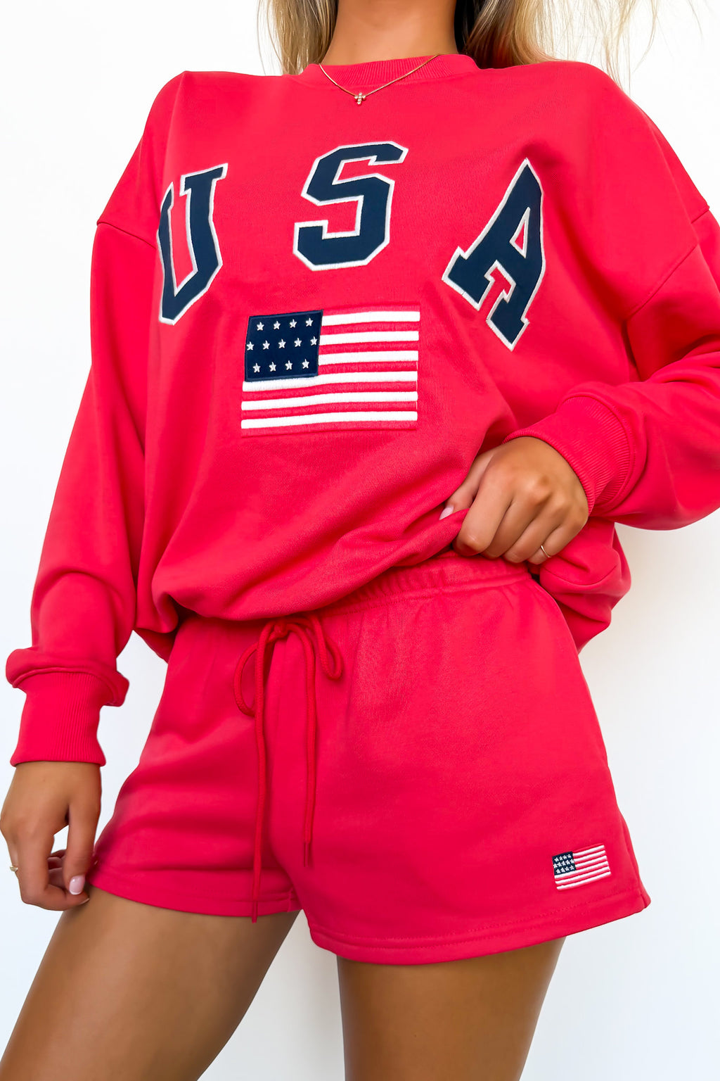 The USA Spirit Graphic Pullover and Shorts Set - Madison and Mallory