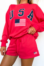 The USA Spirit Graphic Pullover and Shorts Set - Madison and Mallory