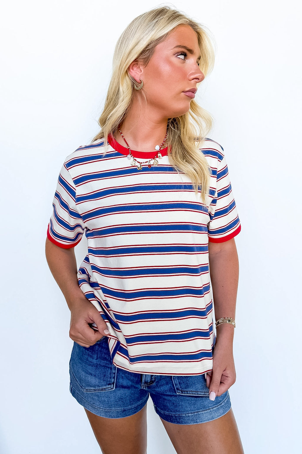 The Vintage Line Contrast Ringer Tee - Madison and Mallory