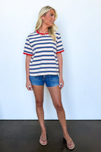 The Vintage Line Contrast Ringer Tee - Madison and Mallory